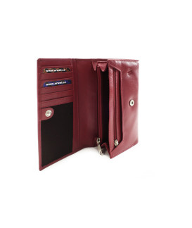 Bordovo červená dámska klopová kožená peňaženka 511-2018-32