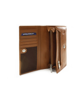 Hnedá dámska klopová kožená peňaženka 511-2018-40