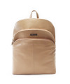 Béžový kožený zipsový batoh 311-8955-82