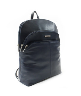 Tmavo modrý kožený zipsový batoh 311-8955-97