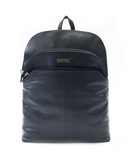 Tmavo modrý kožený zipsový batoh 311-8955-97
