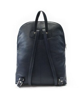 Tmavo modrý kožený zipsový batoh 311-8955-97