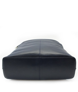 Tmavo modrý kožený zipsový batoh 311-8955-97