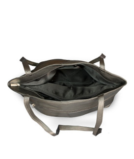 Čierna kožená zipsová kabelka s dvoma popruhmi 212-2018-60