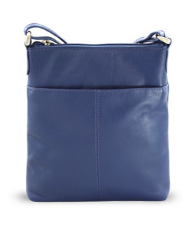 Modrá kožená zipsová kabelka 212-3013-97