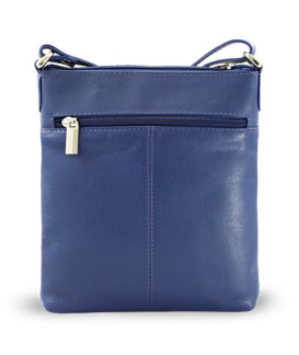 Modrá kožená zipsová kabelka 212-3013-97