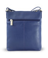 Modrá kožená zipsová kabelka 212-3013-97