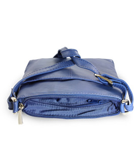 Modrá kožená zipsová kabelka 212-3013-97