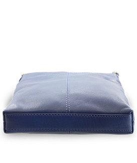 Modrá kožená zipsová kabelka 212-3013-97