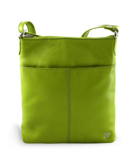 Zelená kožená zipsová kabelka 212-3013-51