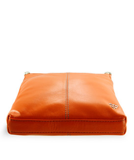 Oranžová kožená zipsová kabelka 212-3013-84