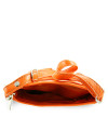 Oranžová kožená zipsová kabelka 212-3013-84