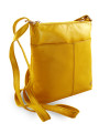 Žltá kožená zipsová kabelka 212-3013-86