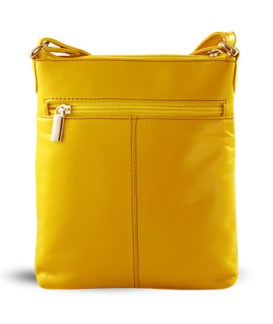 Žltá kožená zipsová kabelka 212-3013-86