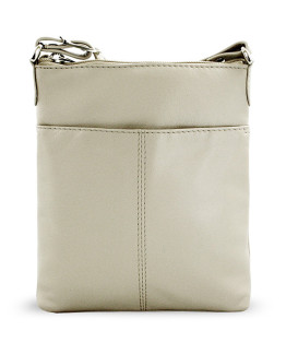 Svetlosivá kožená zipsová kabelka 212-3013-20