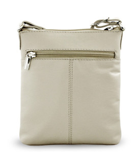 Svetlosivá kožená zipsová kabelka 212-3013-20