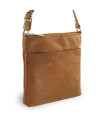 Svetlo hnedá kožená zipsová kabelka 212-3013-05