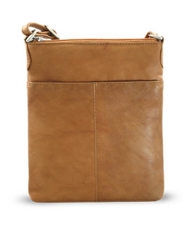 Svetlo hnedá kožená zipsová kabelka 212-3013-05