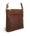 Tmavo hnedá kožená zipsová kabelka 212-3013-47