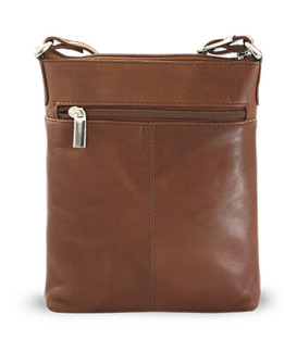 Tmavo hnedá kožená zipsová kabelka 212-3013-47