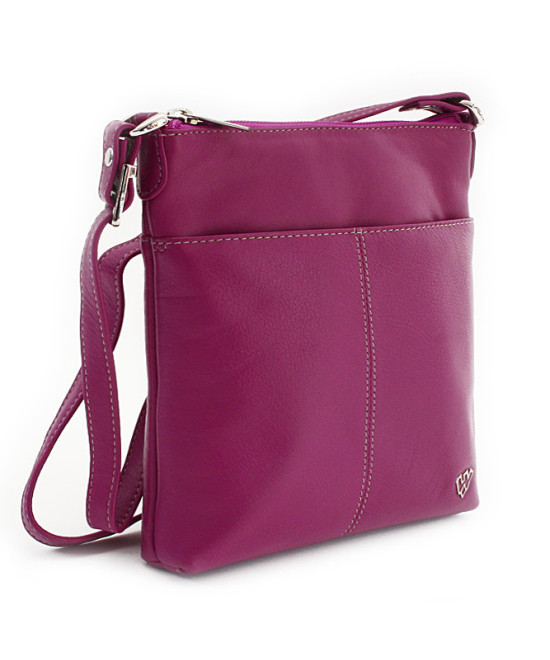 Fuxiová kožená zipsová kabelka 212-3013-36