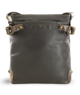 Čierna kožená zipsová kabelka 212-5713-60