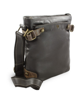 Čierna kožená zipsová kabelka 212-5713-60