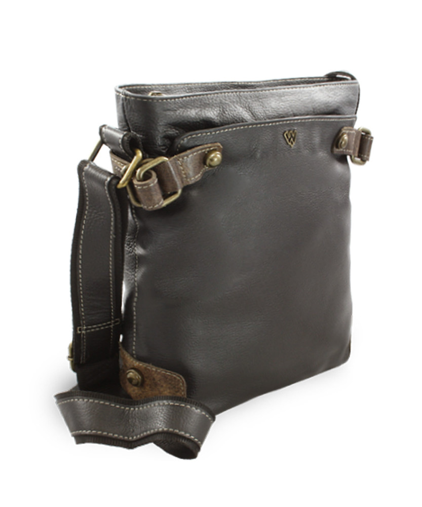 Čierna kožená zipsová kabelka 212-5713-60