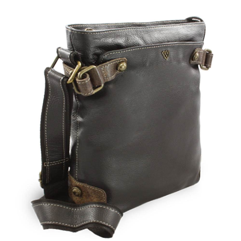 Čierna kožená zipsová kabelka 212-5713-60