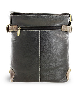 Čierna kožená zipsová kabelka 212-5713-60