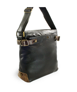 Čierna kožená zipsová kabelka 212-5713-60