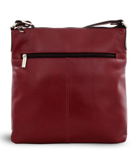 Burgundy-čierna kožená zipsová kabelka 212-3015-60/34