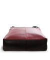 Burgundy-čierna kožená zipsová kabelka 212-3015-60/34