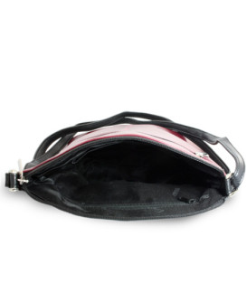 Burgundy-čierna kožená zipsová kabelka 212-3015-60/34