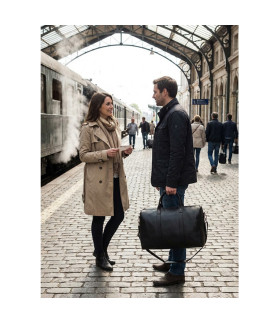 Čierna kožená cestovná taška 217-3232-60