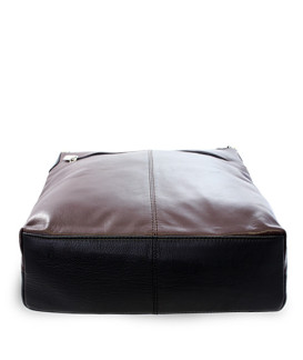 Hnedočierna kožená zipsová kabelka 212-3015-60/40