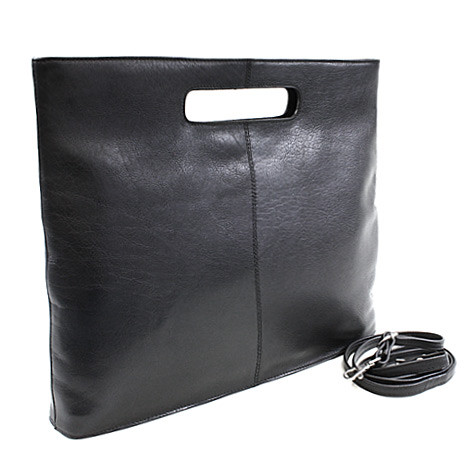 Čierna kožená zipsová kabelka 212-9123-60