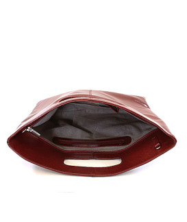 Červená kožená zipsová kabelka 212-9123-31