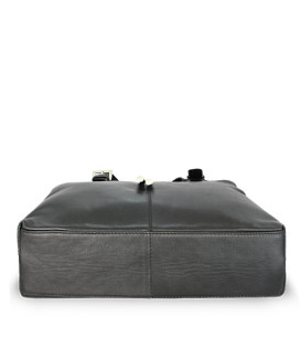 Čierna dámska kožená zipsová kabelka 212-7019-60