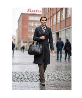 Čierna dámska kožená zipsová kabelka 212-2068-60