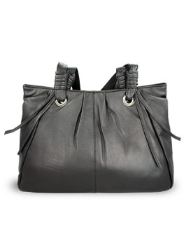 Čierna dámska kožená zipsová kabelka 212-2068-60