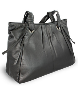 Čierna dámska kožená zipsová kabelka 212-2068-60