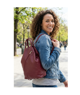 Dámsky kožený batôžtek burgundy 311-1184-34