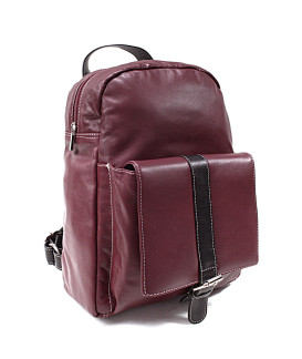 Červenočierny kožený batoh 311-1717-34/60
