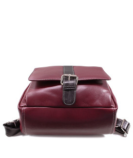 Červenočierny kožený batoh 311-1717-34/60
