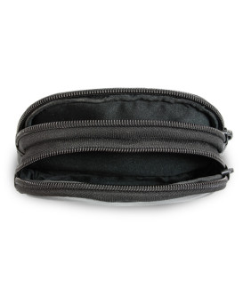 Čierna kožená dvojzipsová etue 611-0368-60