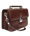 Hnedá pánska kožená etue so sklápacím registrom a držadlom 611-2415-40