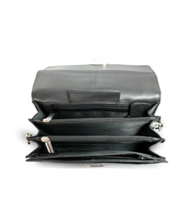 Čierna pánska kožená etue so sklápacím registrom 611-2415A-60