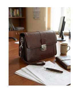 Hnedá pánska kožená etue so sklápacím registrom 611-2415A-40