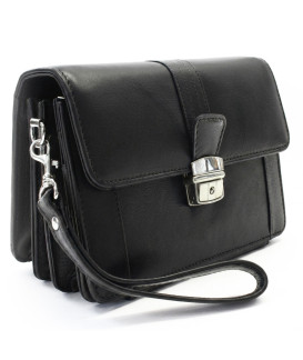 Čierna pánska kožená etue so sklápacím registrom 611-2415A-60